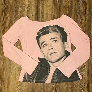 James Dean 50th Anniversary Long Sleeve Shirt - Pink - Small/Medium